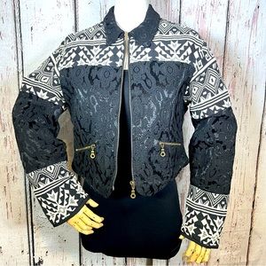 VTG Passports by Pier 1 Imports Cropped South Western Embroidered Jacket SMALL